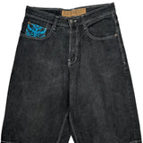 Southpole Graphic Denim Shorts - 33W 12L Black Denim