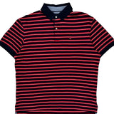 Tommy Hilfiger Striped Polo Shirt - Medium Navy Cotton