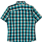 Oakley Checked Short Sleeve Shirt - Large Blue Cotton