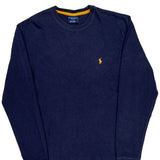 Sleepwear Polo By Ralph Lauren Long Sleeve T-Shirt - Small Navy Cotton