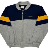 Adidas Striped Track Jacket - Large Yellow Cotton Blend