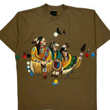 Native American Art Habitat Graphic T-Shirt - Large Brown Cotton