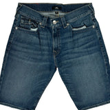 True Religion Slim Denim Shorts - 30W 11L Blue Denim