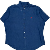 Ralph Lauren Short Sleeve Shirt - 2XL Blue Linen