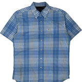 Tommy Hilfiger Checked Short Sleeve Shirt - Large Blue Cotton