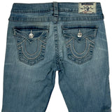 True Religion Contrast Stitch Denim Shorts - 28W UK 8 Light Wash Denim