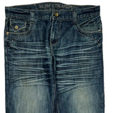 Guitar Embroidery Unbranded Hip Hop Jeans - 36W 30L Blue Cotton Blend