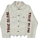 True Religion Cropped Denim Jacket - Small White Cotton