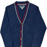 Tommy Hilfiger Striped Cardigan - Small Blue Cotton