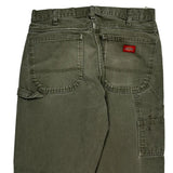 Dickies Carpenter Trousers - 31W 30L Green Cotton