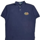 R.L.Y.C. Club Polo By Ralph Lauren Graphic Polo Shirt - Large Navy Cotton