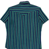 Wrangler Striped Short Sleeve Shirt - XL Green Cotton