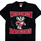 Wisconsin Badgers Nike College T-Shirt - Medium Black Cotton
