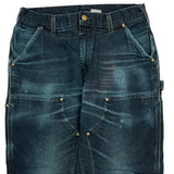 Carhartt Double Knee Carpenter Jeans - 32W 30L Dark Wash Cotton