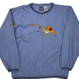 Winnie The Pooh Disney Cartoon Sweatshirt - Large Blue Polyester Blend