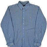Ralph Lauren Striped Shirt - Large Blue Cotton