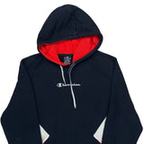 Reverse Weave Champion Spellout Hoodie - Large Black Cotton