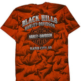 Black Hills Rally Harley Davidson Graphic T-Shirt - XS Orange Cotton