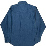 Wrangler Denim Shirt - Large Blue Cotton