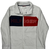 Tommy Hilfiger Spellout Fleece Jacket - Large Blue Polyester