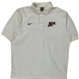 Nike Polo Shirt - Medium White Cotton