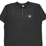 Carhartt Henley T-Shirt - XL Black Cotton