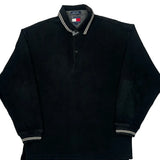 Tommy Hilfiger Long Sleeve Polo Shirt - Small Black Cotton