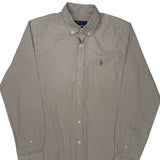 Polo By Ralph Lauren Slim Fit Shirt - Large Grey Cotton