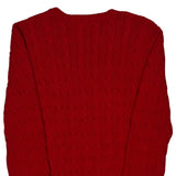 Ralph Lauren Cable Knit Sweater - Medium Red Cotton