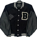 No Ragrets Boneless Varsity Jacket - Medium Black Polyester