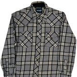 Wrangler Checked Flannel Shirt - Large Grey Cotton