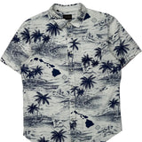 Jachs Hawaiian Shirt - Large Blue Cotton