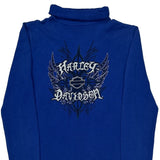 Harley Davidson Roll Neck Sweater - Medium Blue Cotton