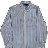 Tommy Hilfiger Striped Shirt - Large Blue Cotton