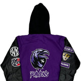 Ravens Unbranded Graphic Varsity Jacket - Large Black Leather