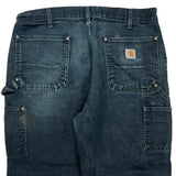 Carhartt Double Knee Carpenter Pants - 35W 26L Black Cotton