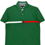 Tommy Hilfiger Spellout Polo Shirt - Large Green Cotton