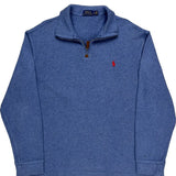 Polo By Ralph Lauren 1/4 Zip - XL Blue Cotton