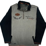 Motorcycles Harley Davidson Graphic 1/4 Zip - XL Black Cotton