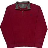 Polo By Ralph Lauren 1/4 Zip - Large Red Cotton