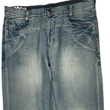 Skull Crown Embroidery Unbranded Graphic Jeans - 37W 31L Light Wash Cotton