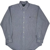 Blake Ralph Lauren Striped Shirt - Large Blue Cotton