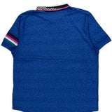 Nike Striped Polo Shirt - XL Blue Polyester
