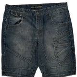 Unbranded Double Knee Denim Shorts - 38W 12L Dark Wash Denim