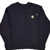 Carhartt Long Sleeve T-Shirt - Large Black Cotton Blend