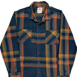 Levis Checked Flannel Shirt - XL Blue Cotton