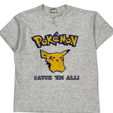 Age 14 Pikachu Pokemon Cartoon T-Shirt - XL Grey Cotton