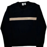 Armani Exchange Striped Jumper - Large Black Cotton