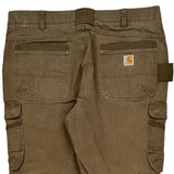 Carhartt Double Knee Cargo Trousers - 38W 30L Brown Cotton