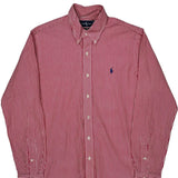 Ralph Lauren Striped Shirt - Medium Red Cotton